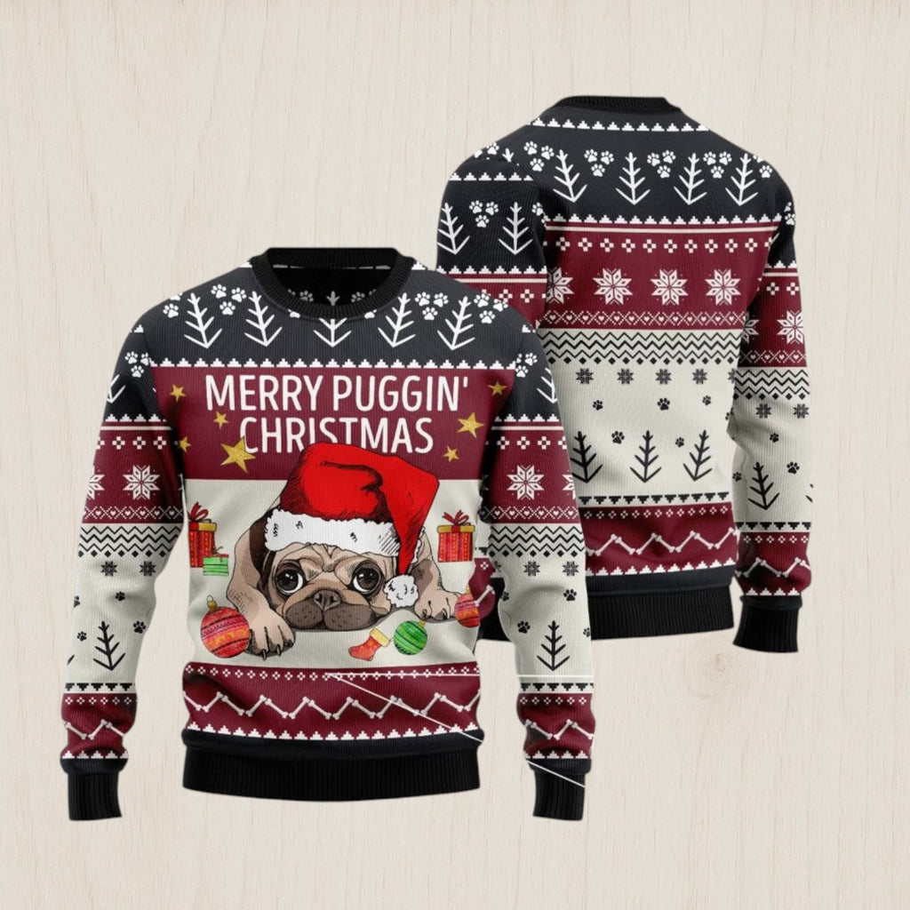 Merry Puggin Christmas Ugly Christmas Sweater