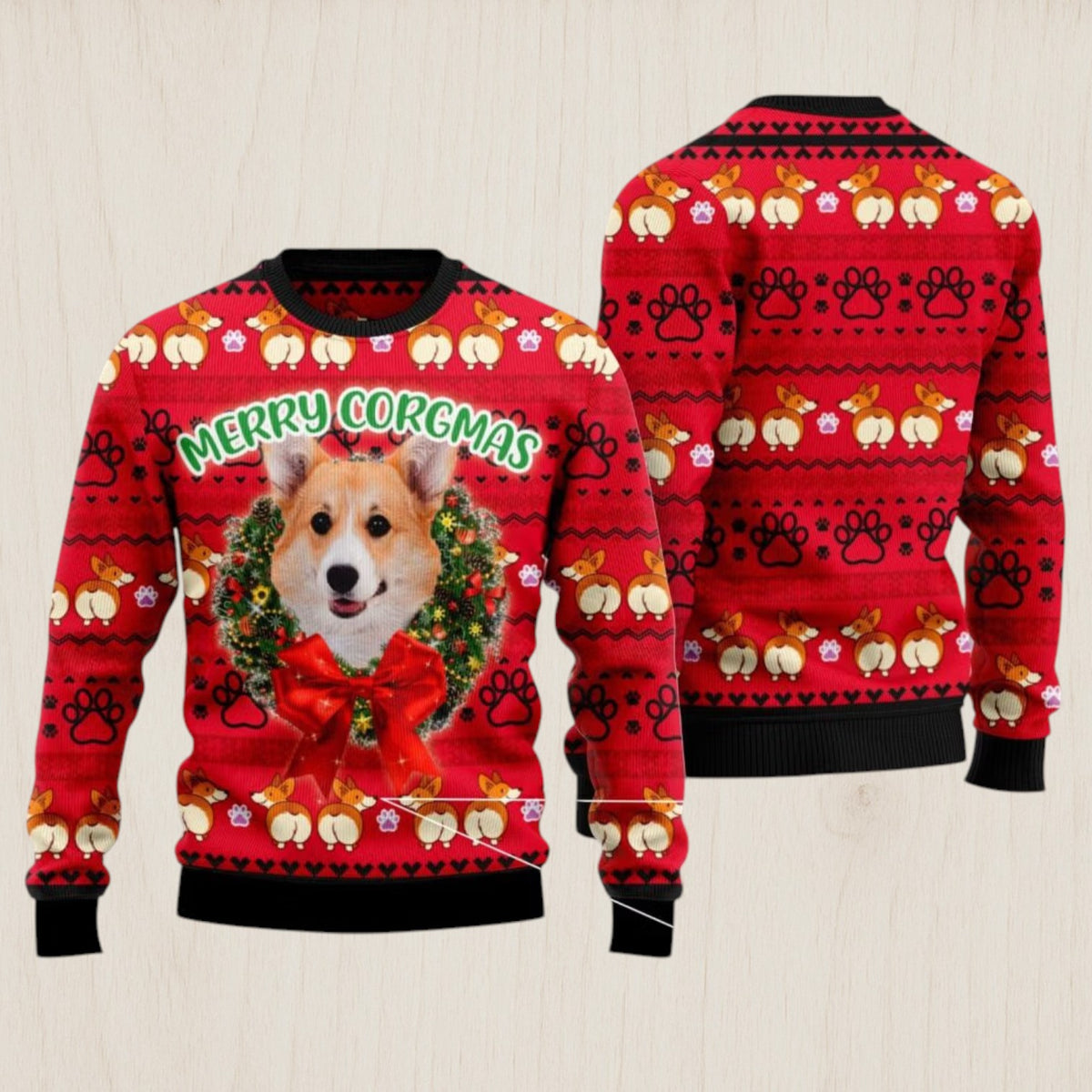 Pembroke Welsh Corgi Xmas Ugly Christmas Sweater