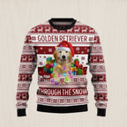 Golden Retriever Through The Snow Ugly Christmas Sweater