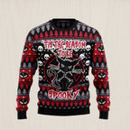 Black Cat Spooky Halloween Ugly Christmas Sweater