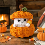 Crochet ghost and pumpkin trinket holder set | USAGatherCo