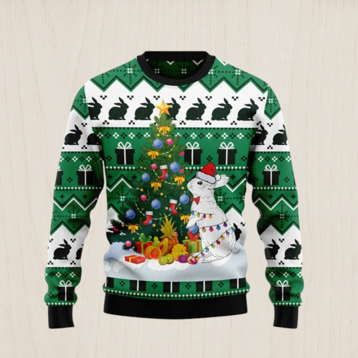Christmas Tree Rabbit Ugly Christmas Sweater