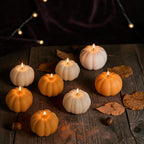Pumpkin spice scented pumpkin shaped soy candle, view 5