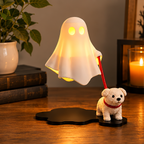 Ghost walking a dog LED night light, whimsical Halloween lamp | USAGatherCo