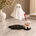 Ghost walking a dog LED night light, whimsical Halloween lamp, view 3